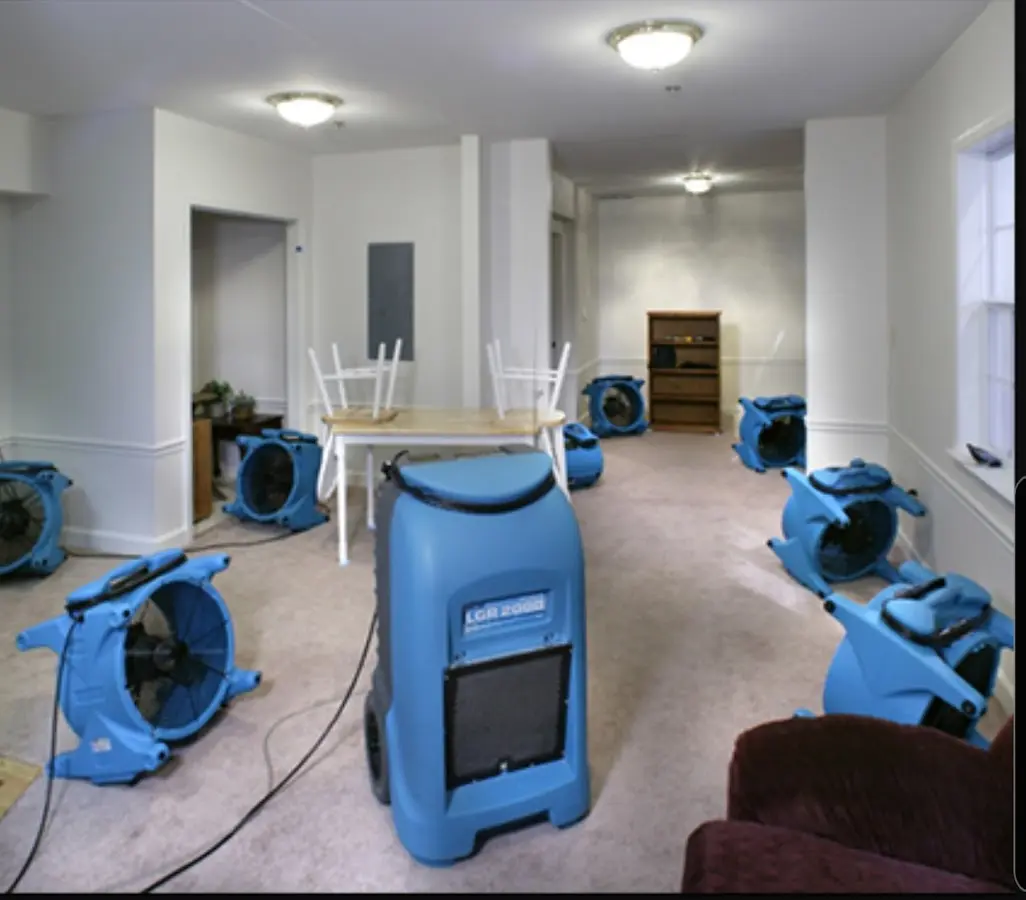 Air movers and dehumidifier setup for Water Extraction & Removal in La CaÃ±ada Flintridge